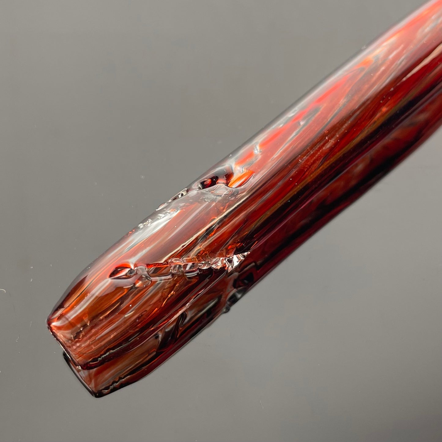 Mastah Glass Hollowfoot Frit Bong - Obsidian Rose