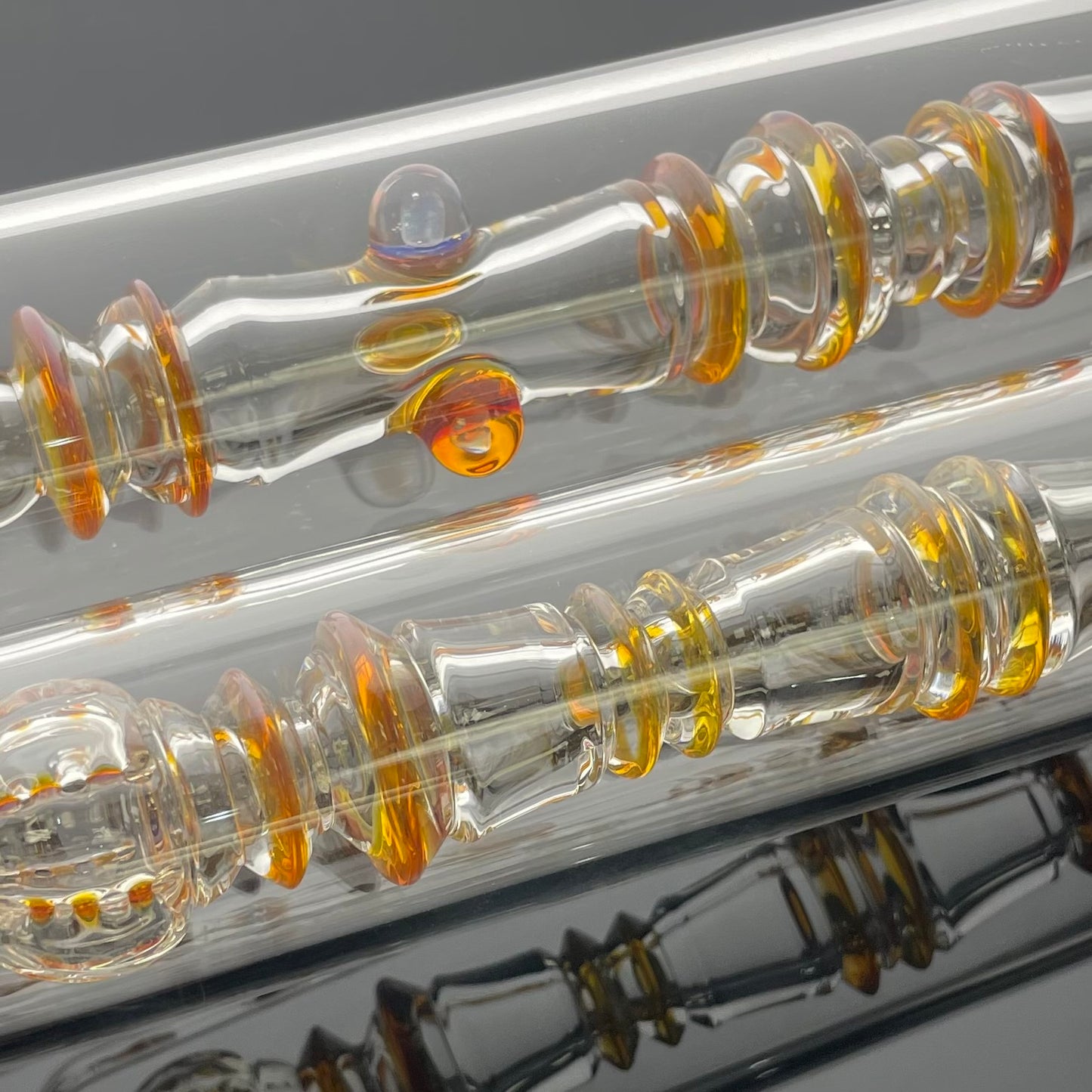 Blazed Colour Accented Double Bubbler - Amber Purple