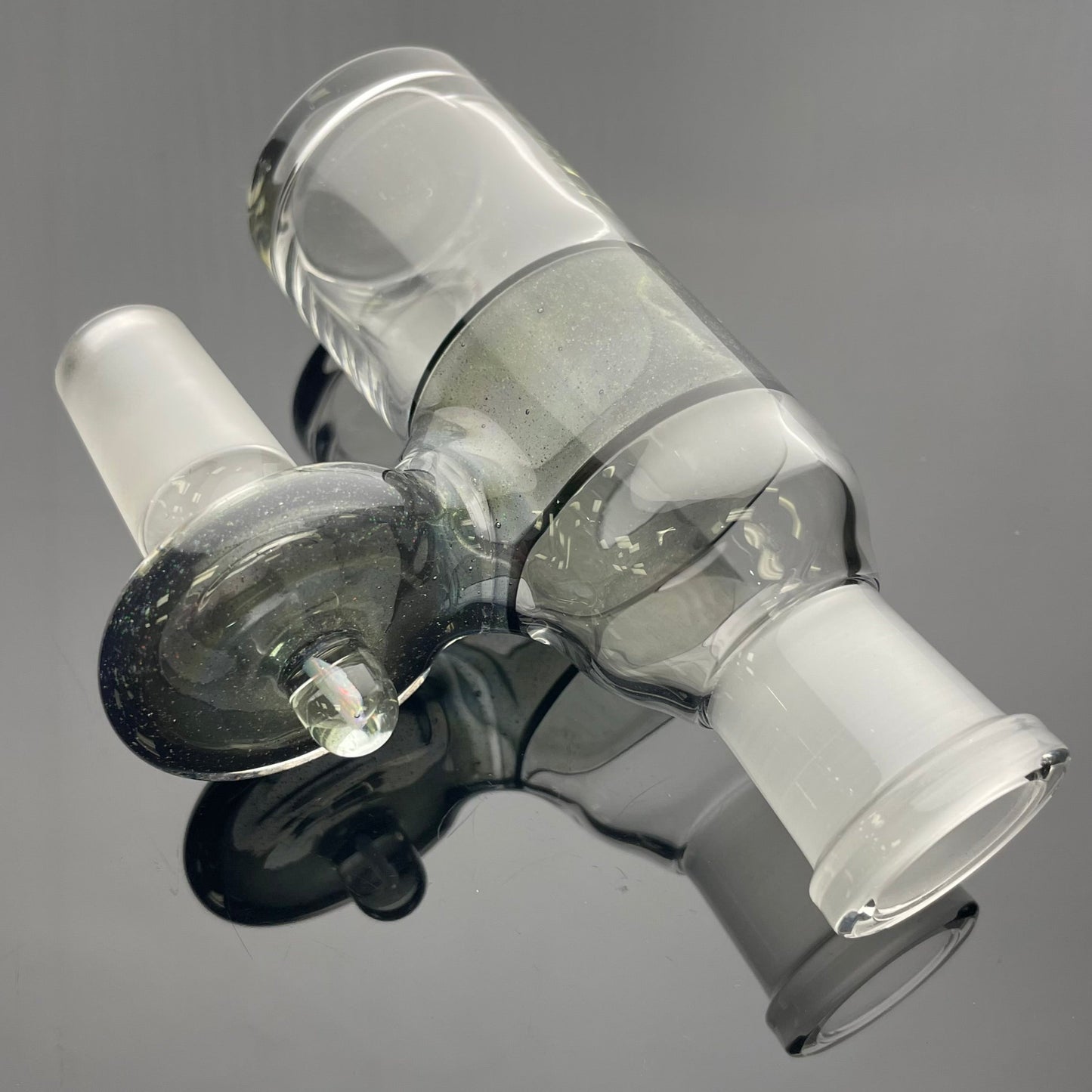 JHoney 18mm 90 Dry Ash Catcher - Crushed Opal w/ Opal