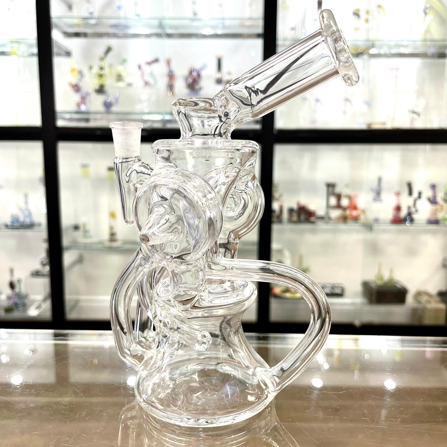 Mimzy V2 Clear Double Disc Full Scroller Recycler - 10mm