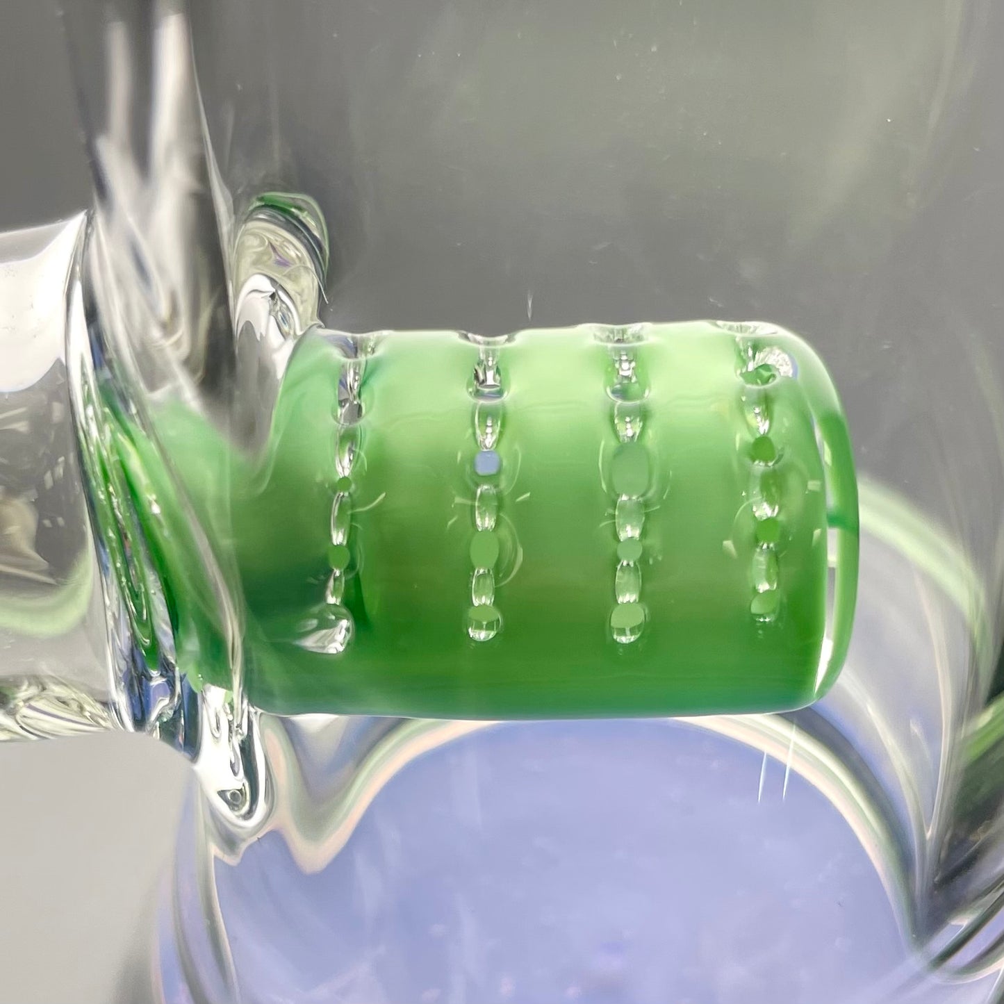 Green Belt Worked Stemline to Imperial + Bowl Set - Chromium & Pink Slyme w/ Opals