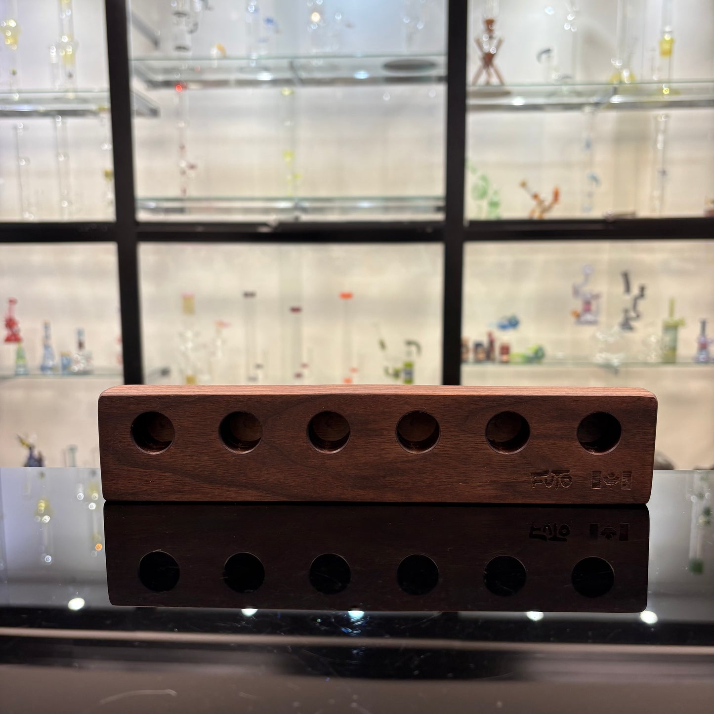 Futo 6 Hole Horned Bowl Stand - 18mm Walnut