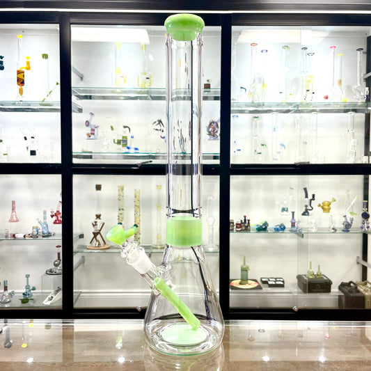 Gore Glass 50mm Fully Accented Beaker - Milky Green