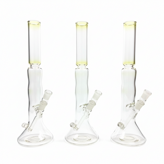 Mastah Glass Fumed 15" Hollow Foot Straight Tube w/ 18mm-18mm Stem