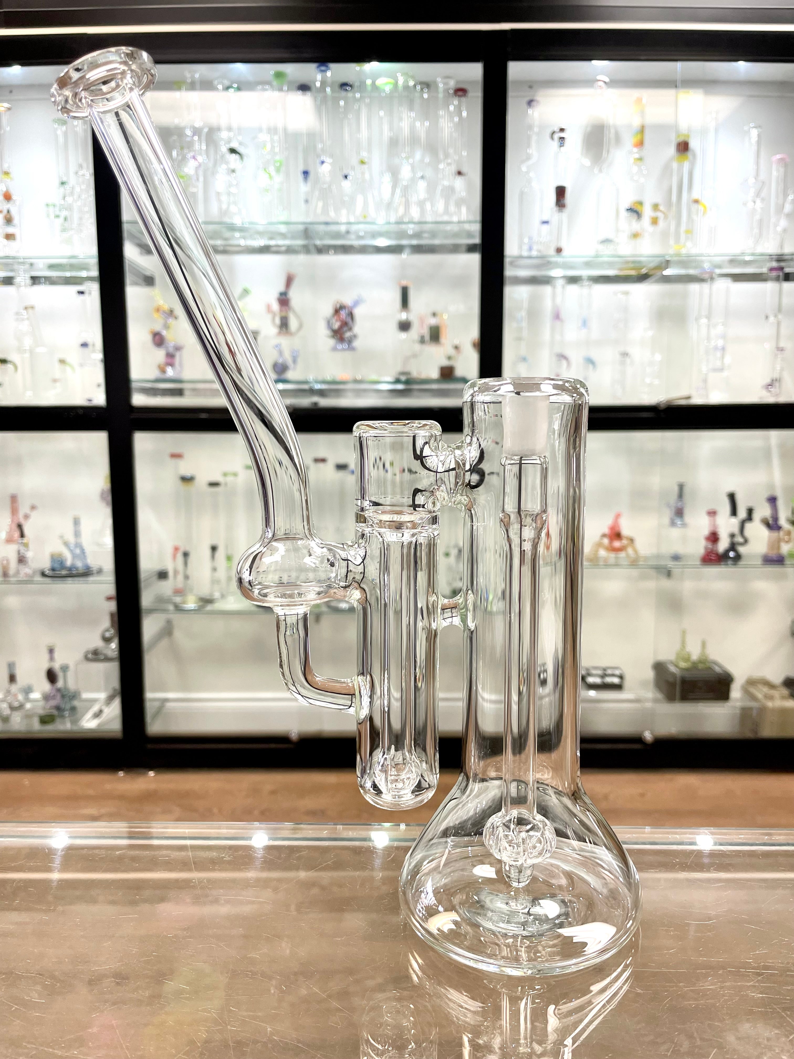 Green Belt Clear Double Bubbler 14mm – glassology