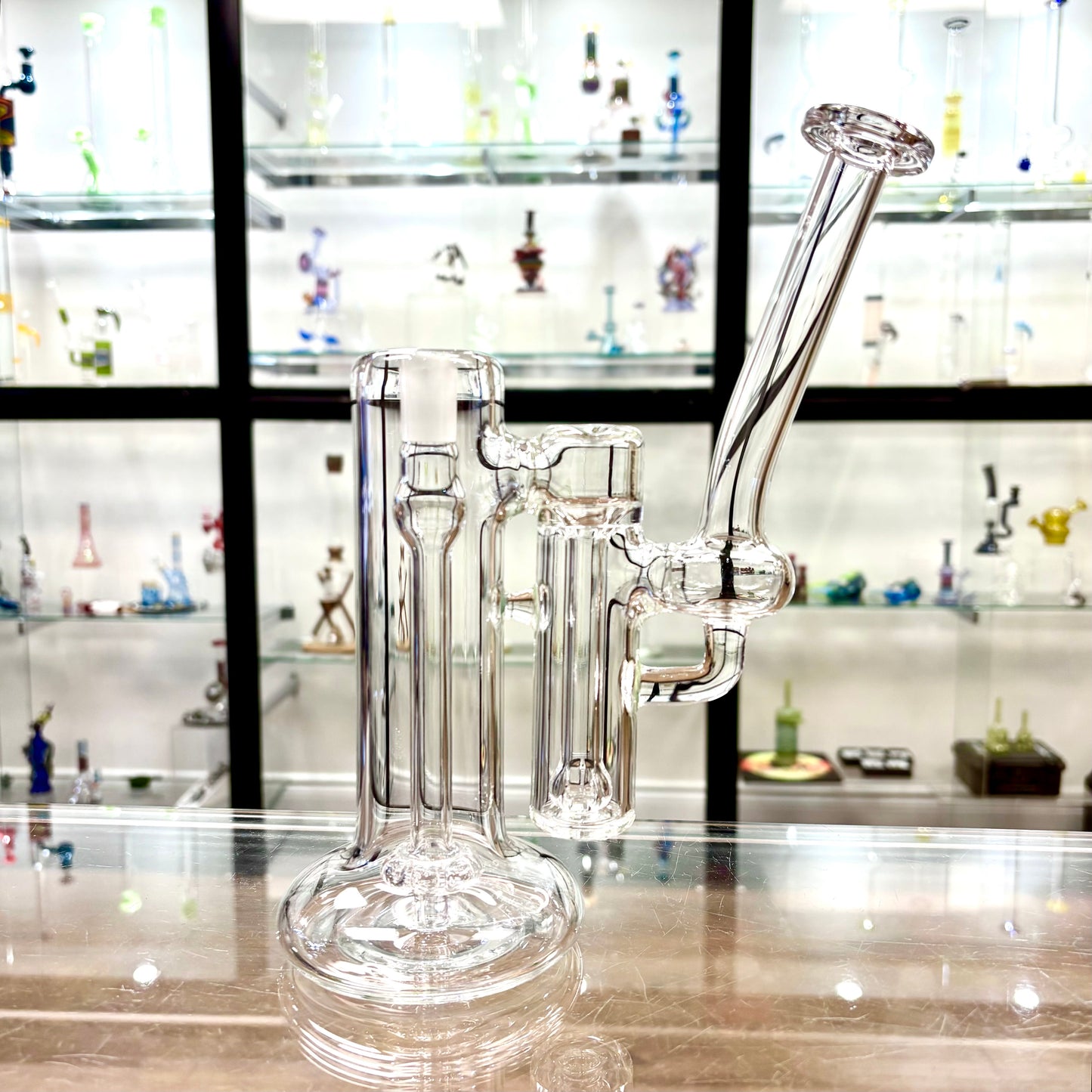 Green Belt Clear Double Bubbler 14mm