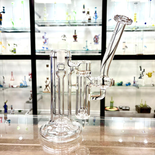 Green Belt Clear Double Bubbler 14mm