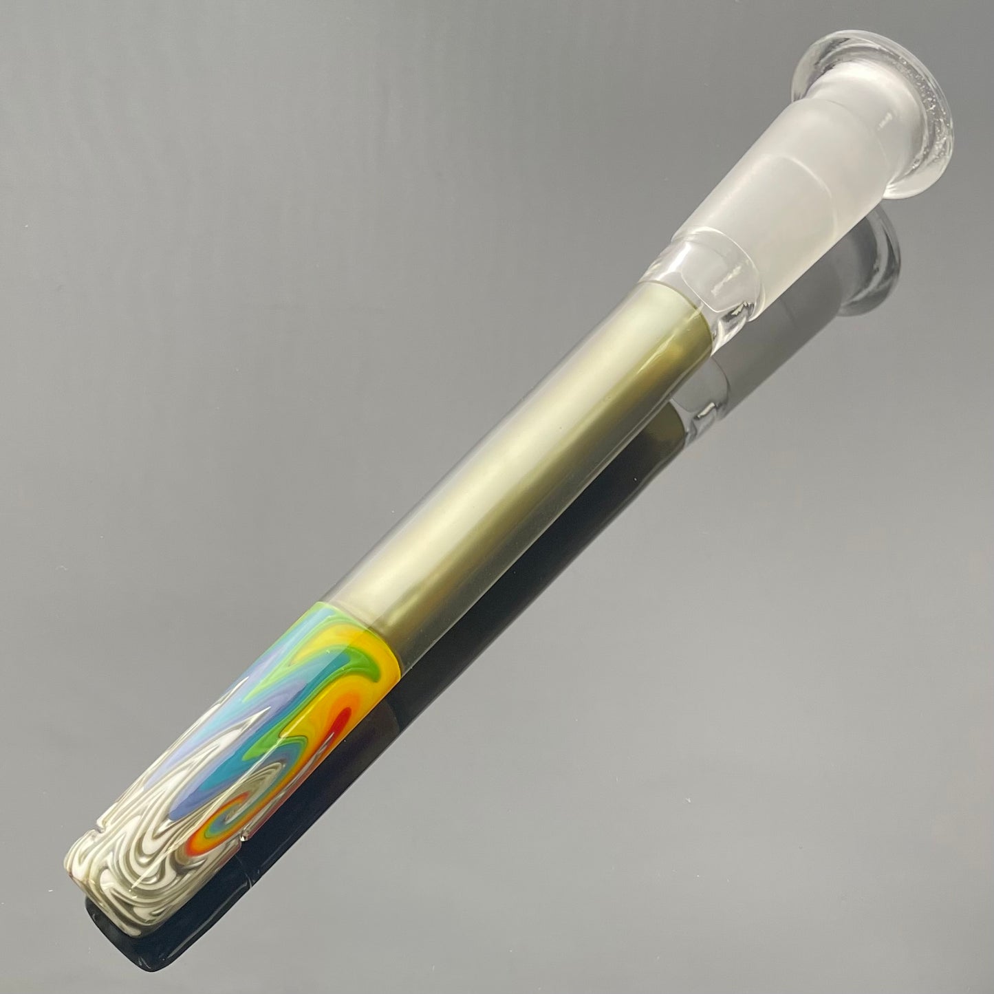 Full Zirkl x Pyrosophical Worked Ball Beaker - Electrum & Rainbow Line Work