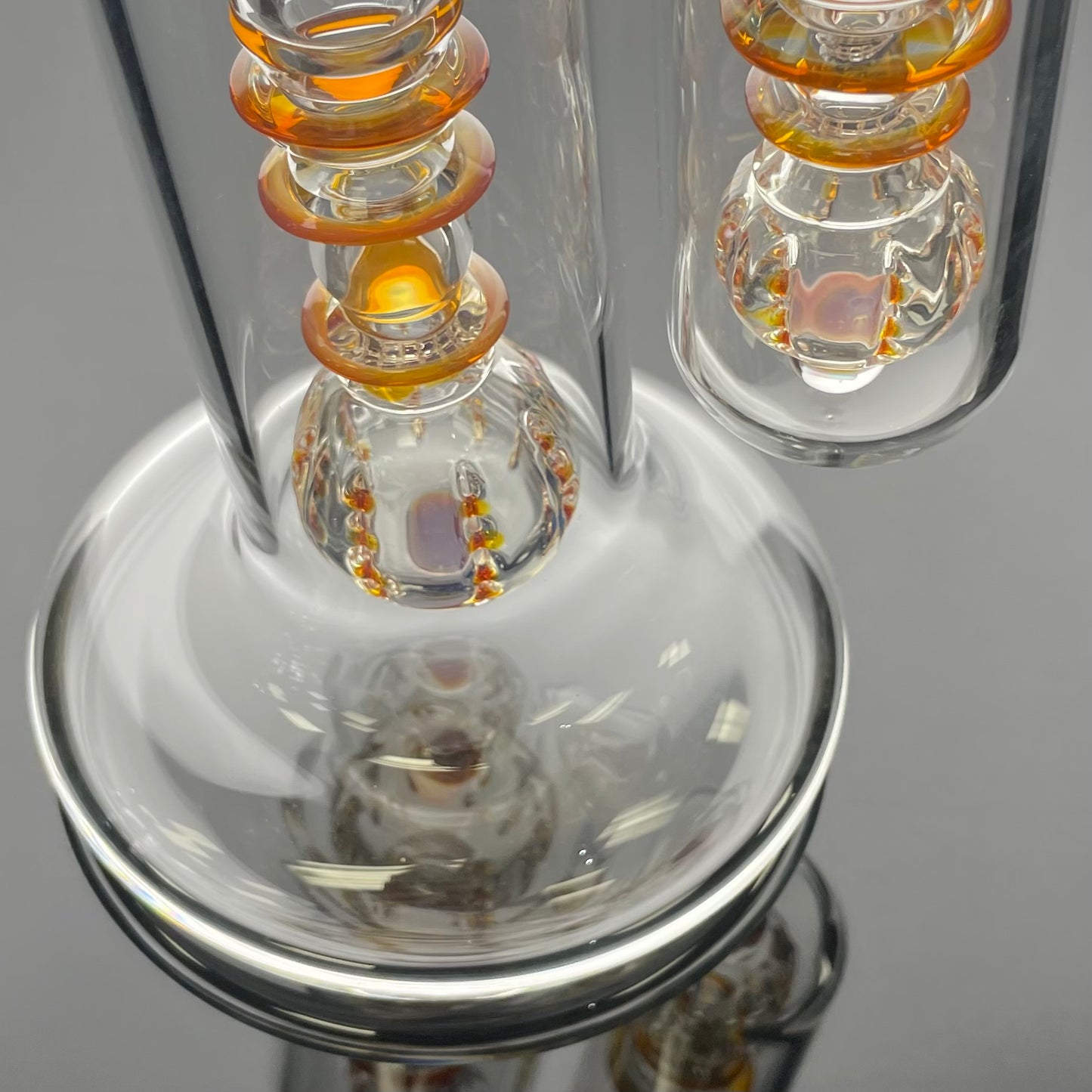 Blazed Colour Accented Double Bubbler - Amber Purple