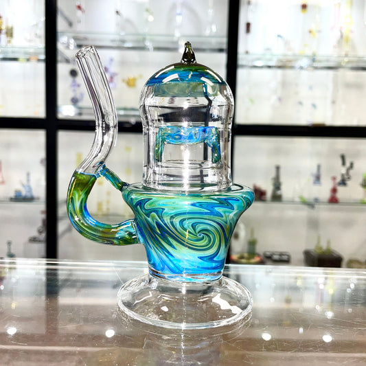 Mastah Glass Special Edition Worked Hash Lantern - Hurricane Strike x Blue Honey Wigwag