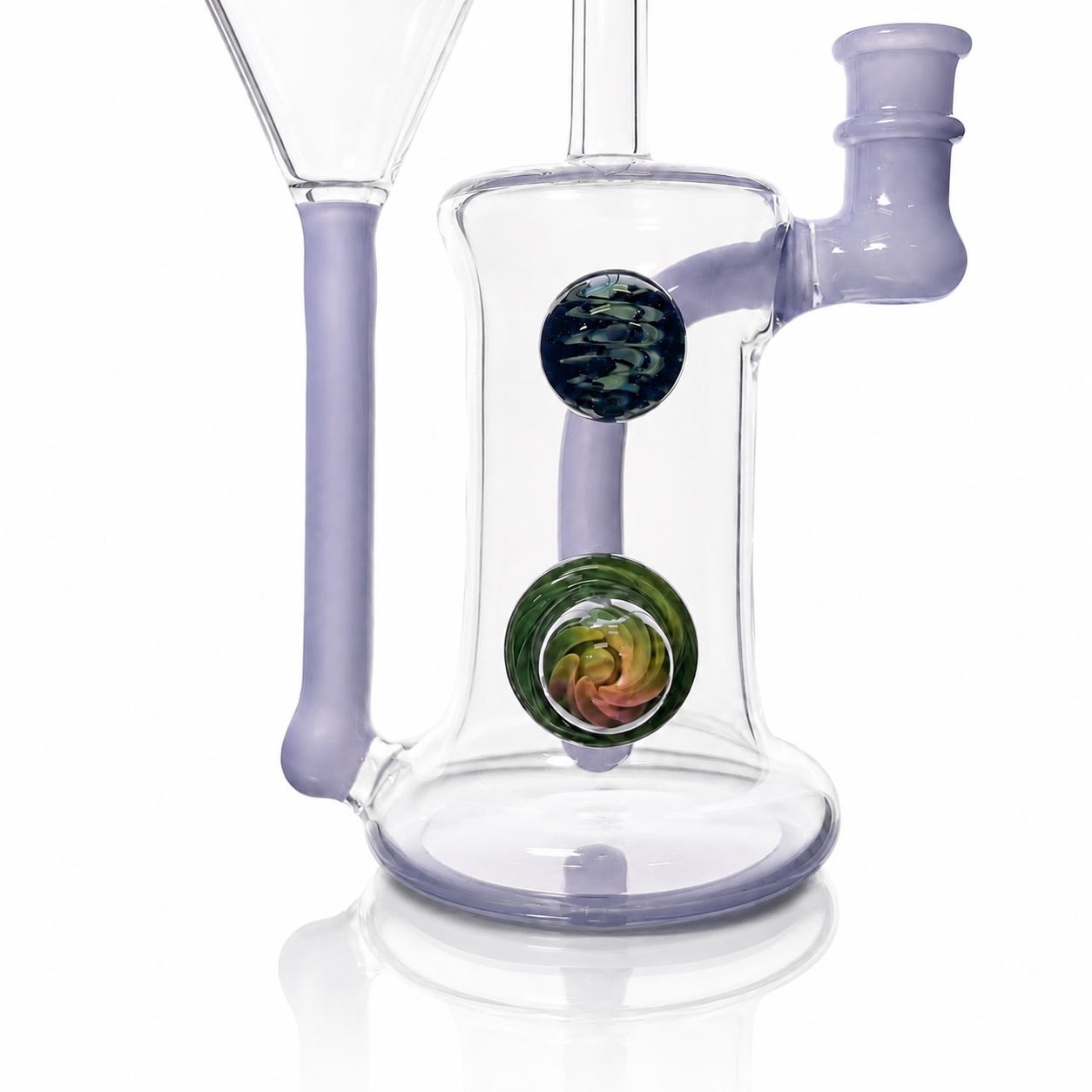 Clarks Glass 14mm Partial Colour Recycler - Dark Amethyst over Star White