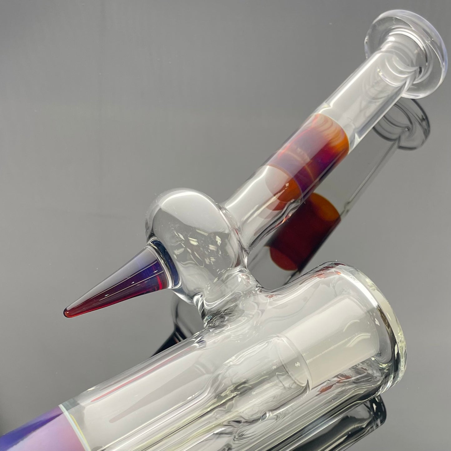 Green Belt Colour Accented Single Bubbler 18mm - Amber Purple