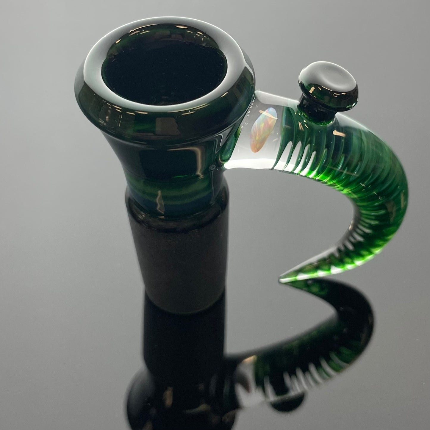 Jamms 18mm 4 Hole Fully Worked Bowl w/ Opal & Cane - Green Money