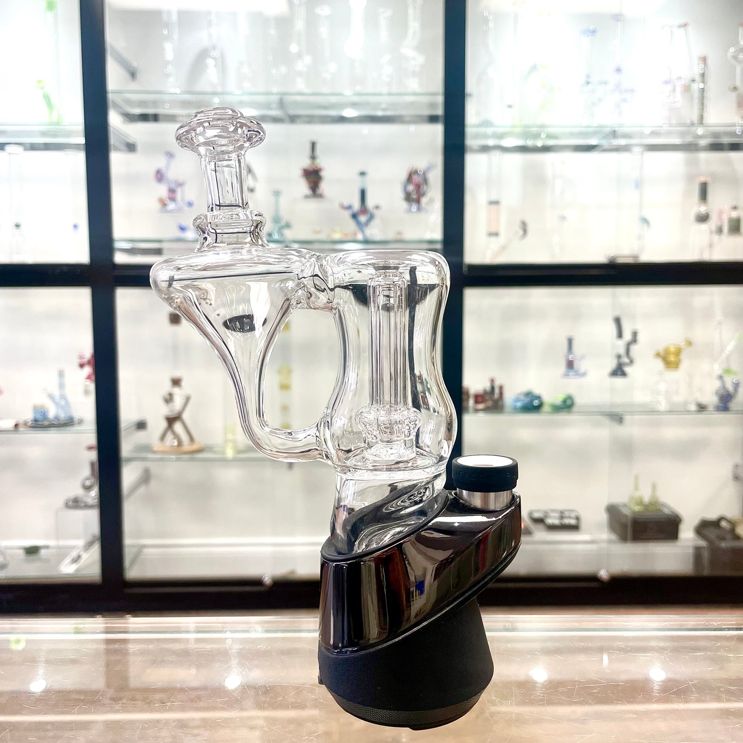 Green Belt Puffco Peak Recycler Top - Clear