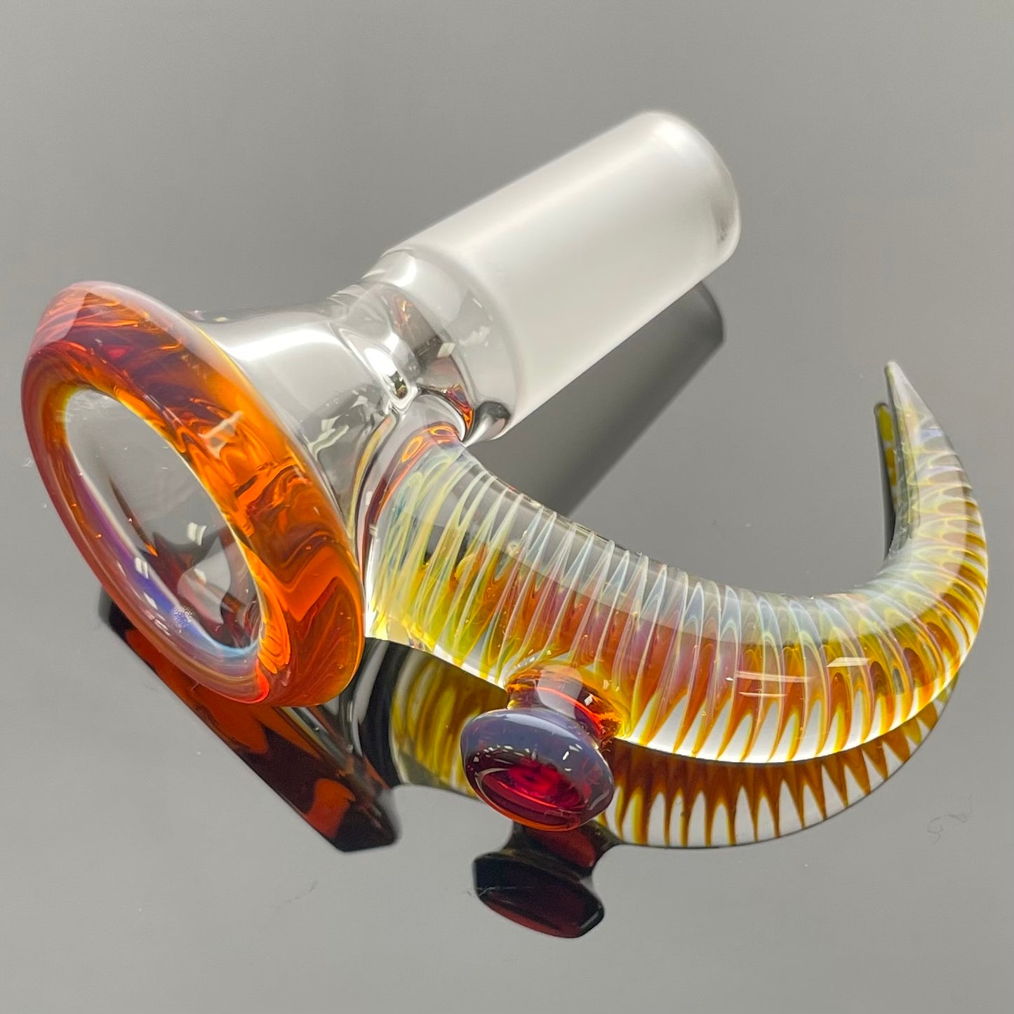 Jamms Clear Base Bowl W Colour Lip & Cane 14mm 1 Hole