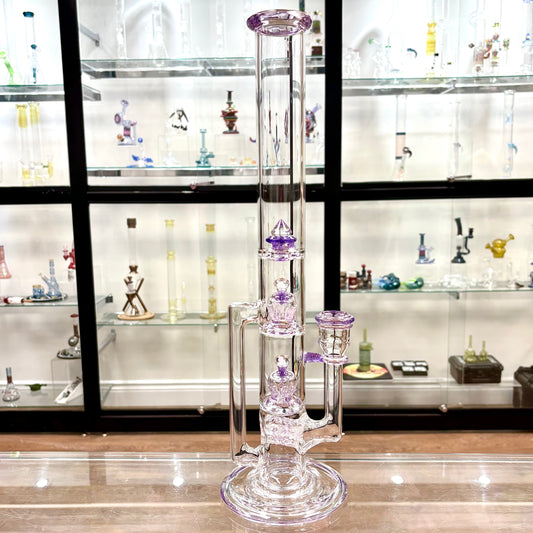 Blazed 44mm 3 Line Tree Tube - Purple Lollipop Accents w/ Opals