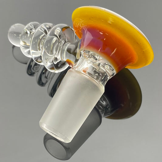 Red Heady Partially Accented Double Dip 18mm 4 Hole Ray Gun Bowl - Lokisdipity - #7