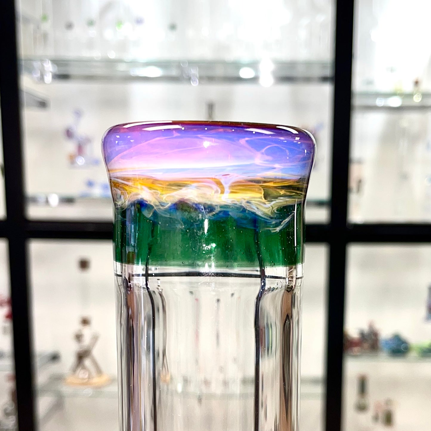 Full Zirkl Colour Accented Ball Beaker - lvl2 w/ Coloured Top, ball, base, downstem, bowl