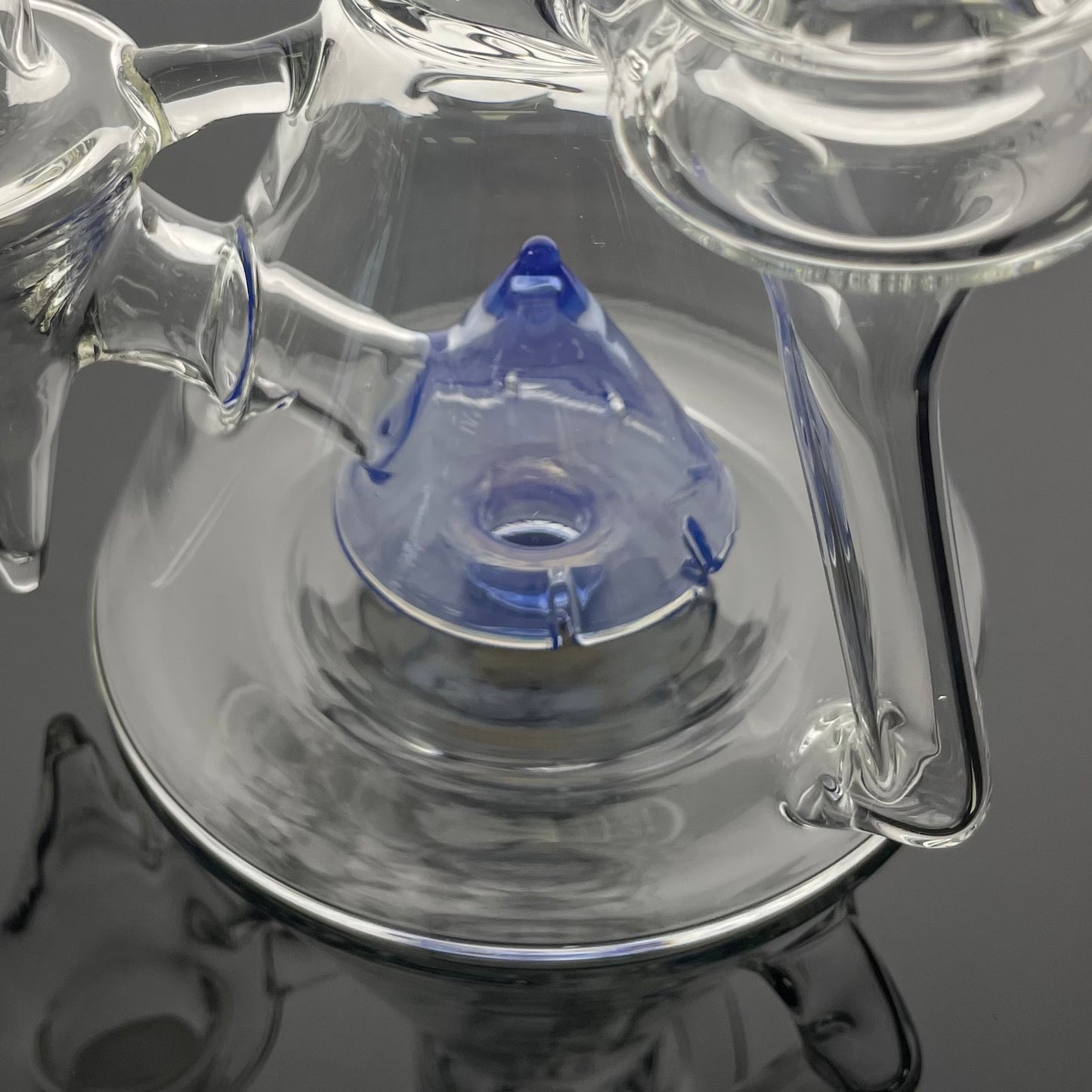 Discobox Large Colour Accented Fixed Double Recycler Beaker - Ghost Over Cobalt