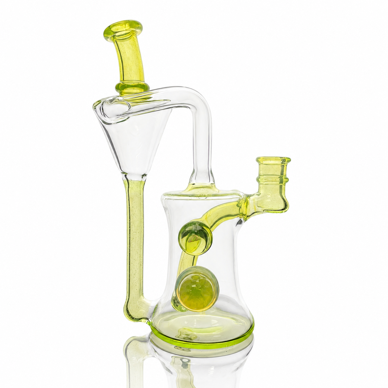 Clarks Glass 14mm Partial Colour Recycler - Limeaid w/ Ion (UV)