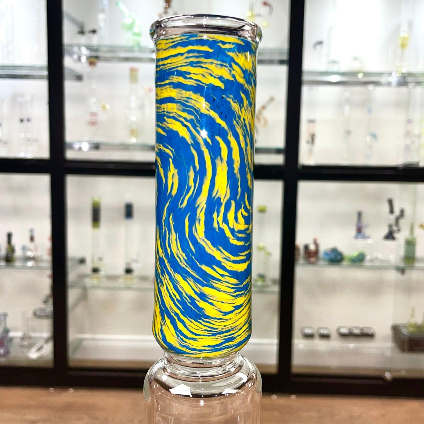 Mastah Glass Hollowfoot Frit Bong - Silk Sapphire