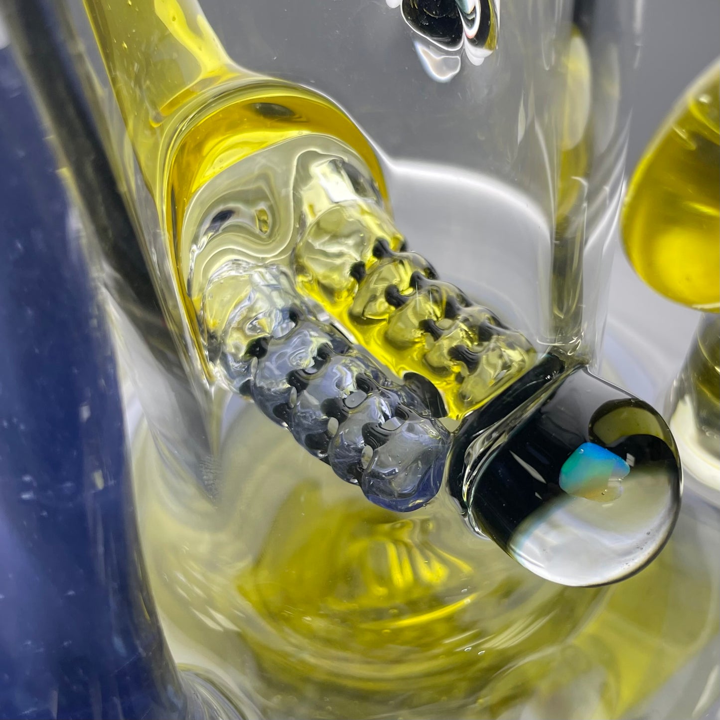 Titz Worked Double Bore Bent Neck Inline Tube w/ Hollow Foot