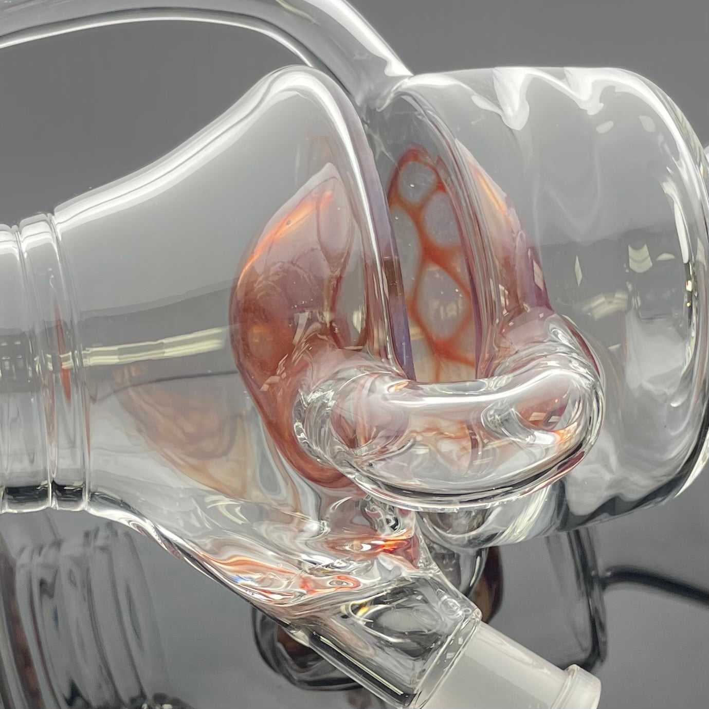 Red Heady Honeycomb Recycling Tube w/ Lysergic Glass Art Downstem