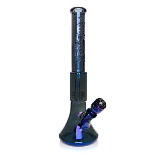 Red Eye Glass 19" 7mm Thick Terminator Revolution Dual Chamber Water Pipe - Blue