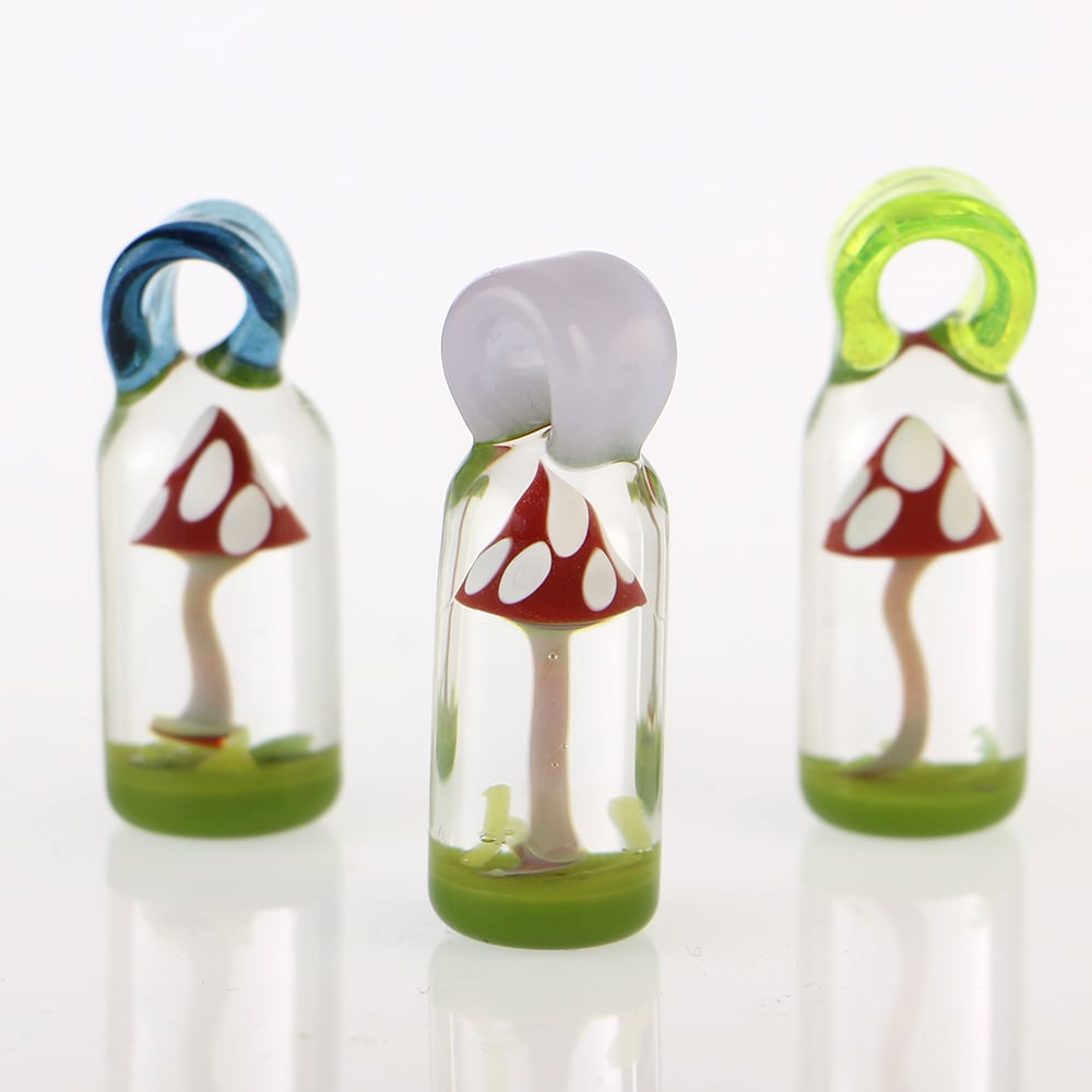 Eckardt Glass Amanita Mushroom Pendant