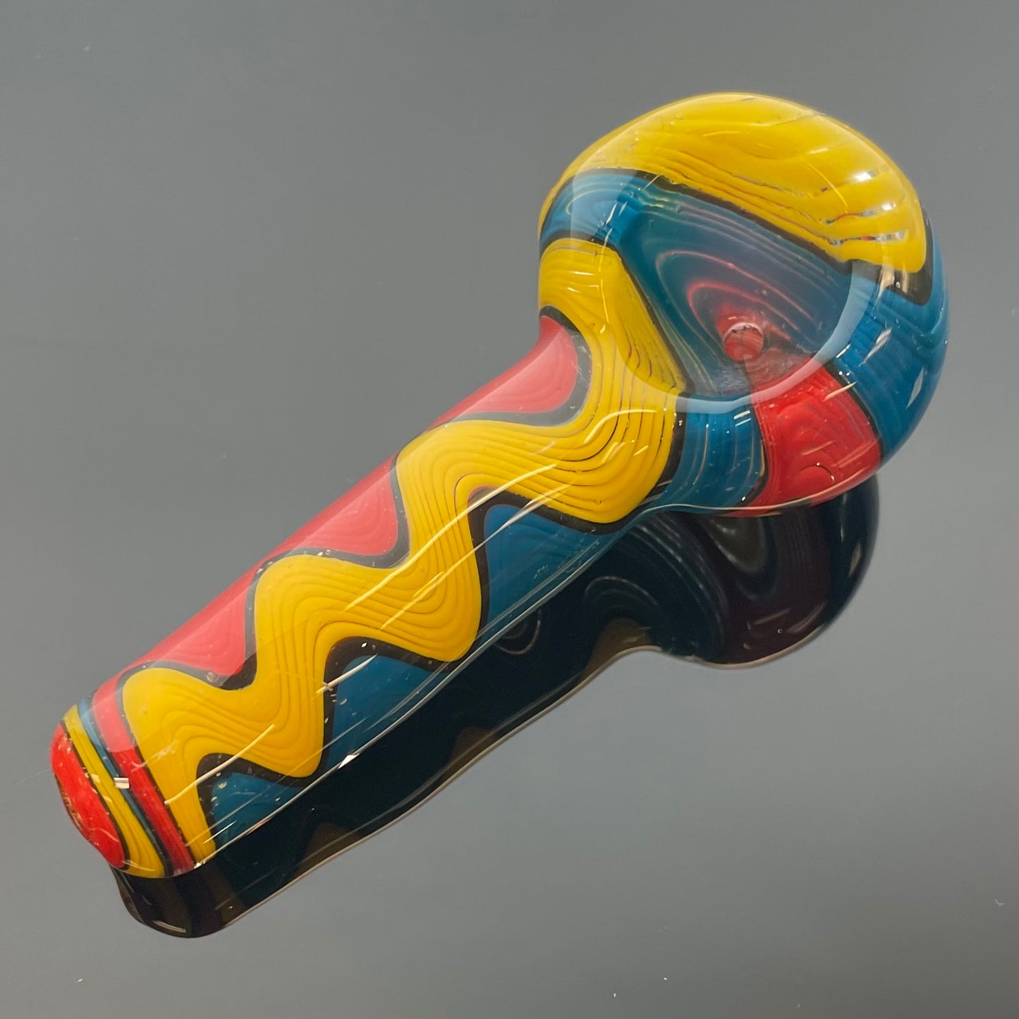Unbranded 3.75" Swirling Wig Wag Glass Hand Pipe - Various Colours