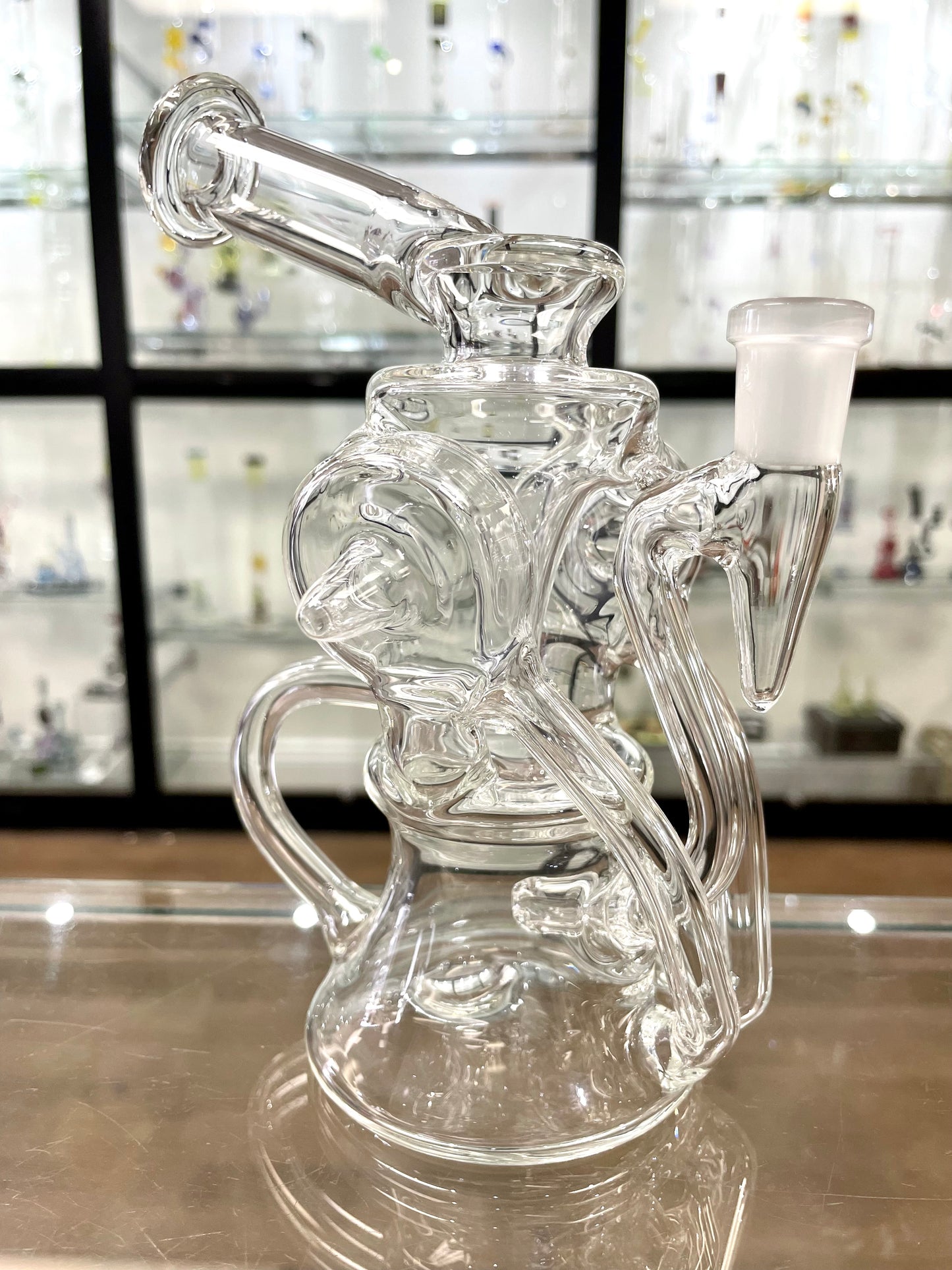 Mimzy V2 Clear Double Disc Full Scroller Recycler - 14mm