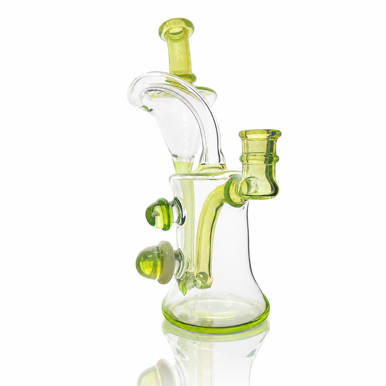 Clarks Glass 14mm Partial Colour Recycler - Limeaid w/ Ion (UV)
