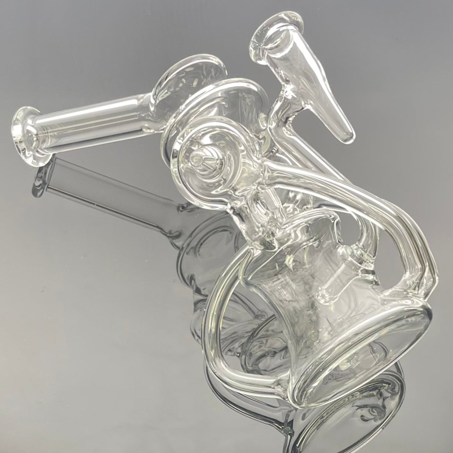 Mimzy V2 Clear Double Disc Full Scroller Recycler - 14mm