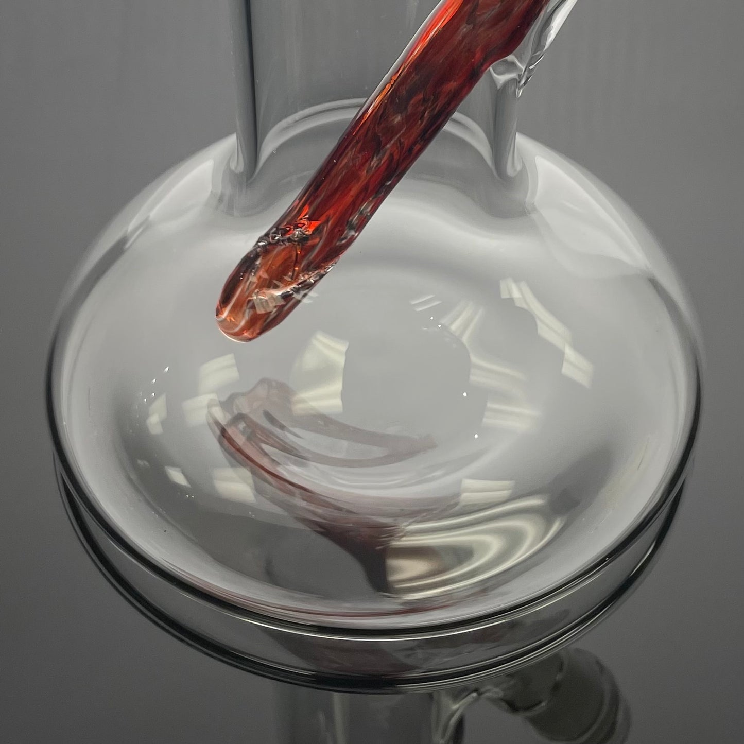 Mastah Glass Hollowfoot Frit Bong - Obsidian Rose