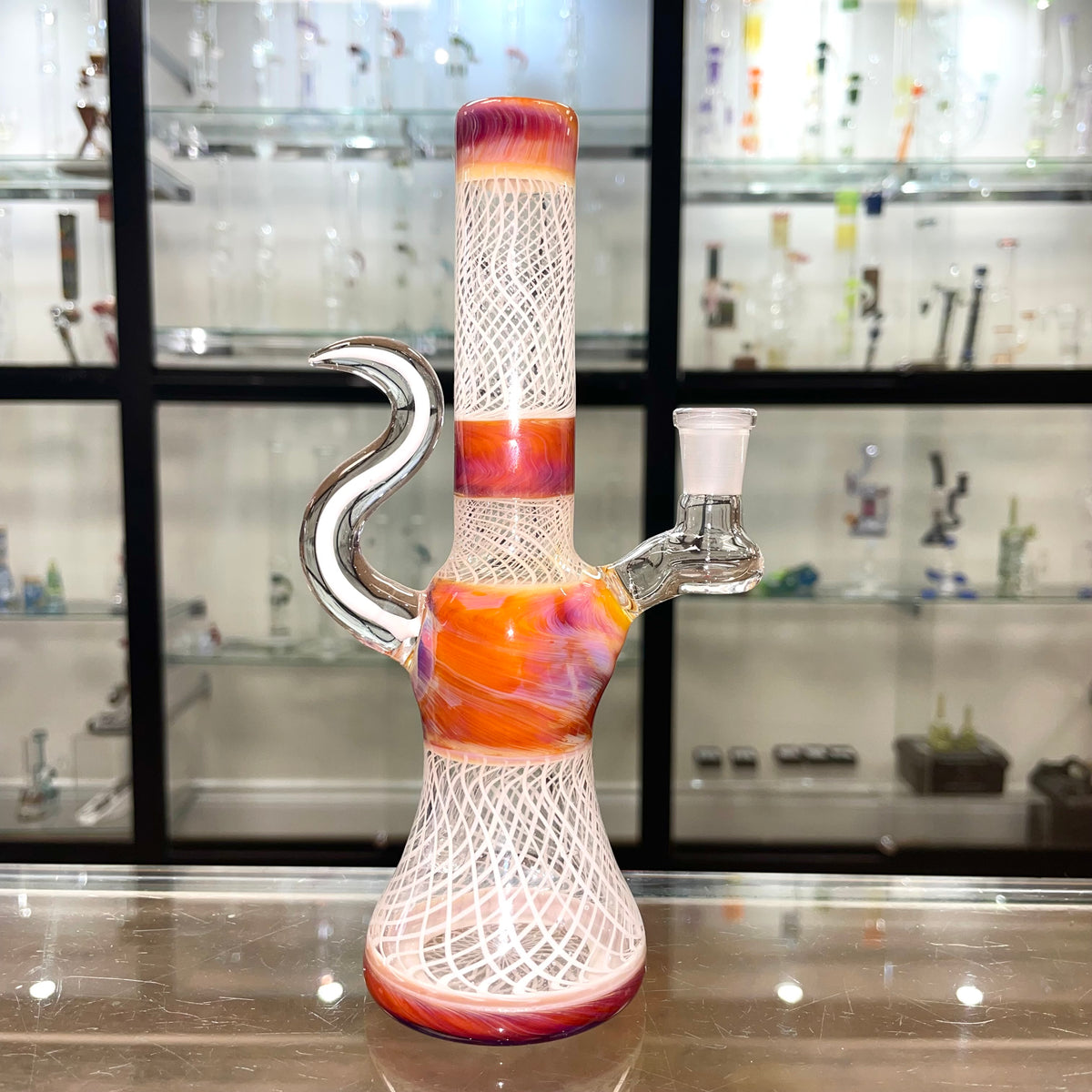 Hetman Glass 10mm Air Trap Reticello Mini Tube w/ Horn