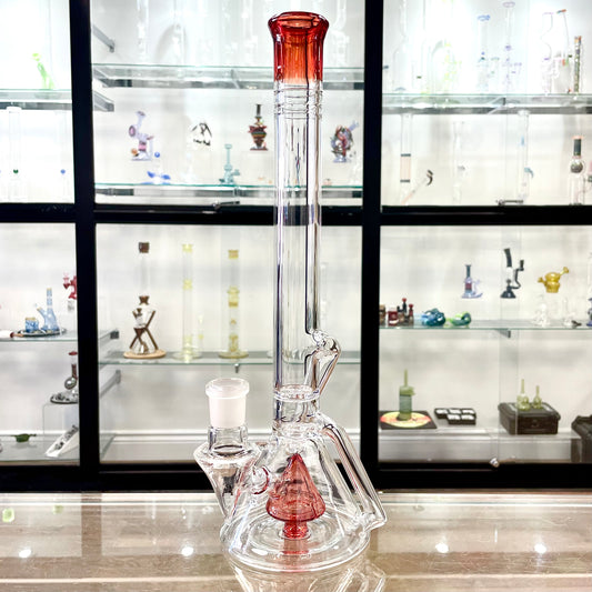 Discobox Colour Accented Fixed Single Recycler Beaker - Pomegranate