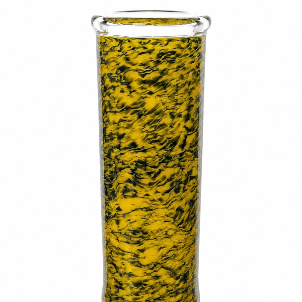Mastah Glass Hollowfoot Frit Bong - Galaxy x Golden Rod