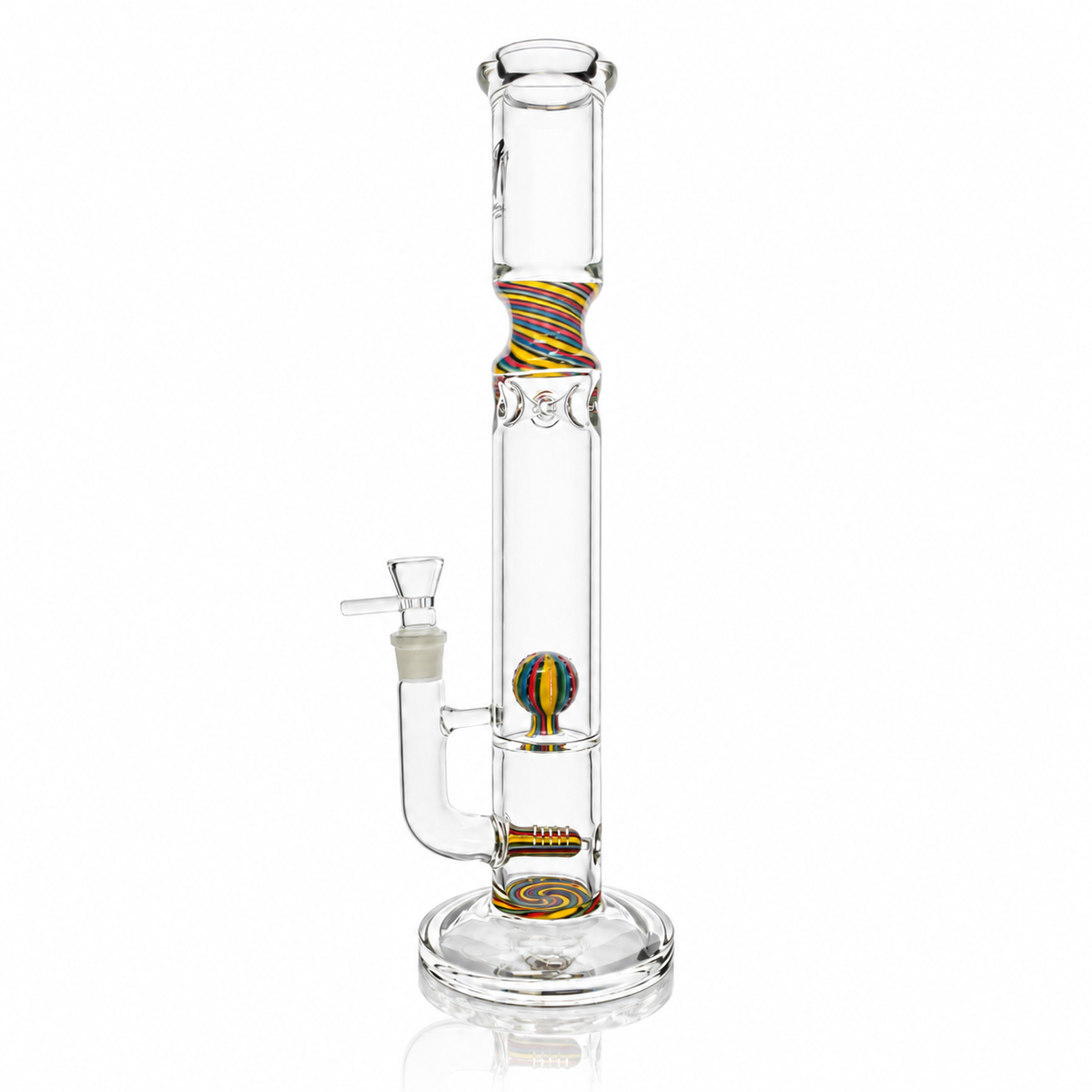 Titan 18" Glass Candy Twist Straight Shooter w/ 18mm Honeycomb Bowl