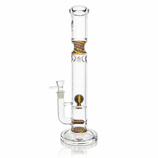 Titan 18" Glass Candy Twist Straight Shooter w/ 18mm Honeycomb Bowl