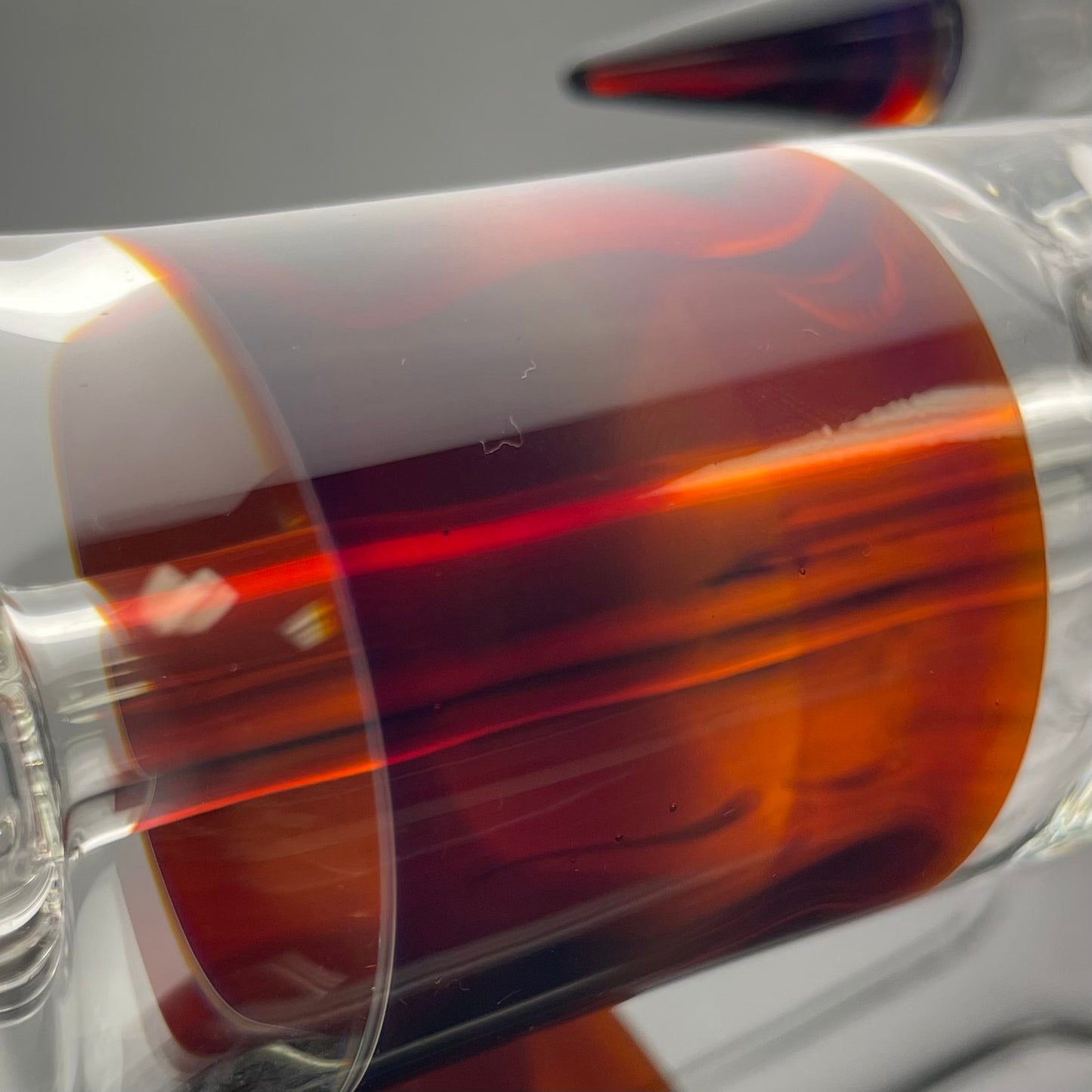 Green Belt Colour Accented Single Bubbler 18mm - Amber Purple