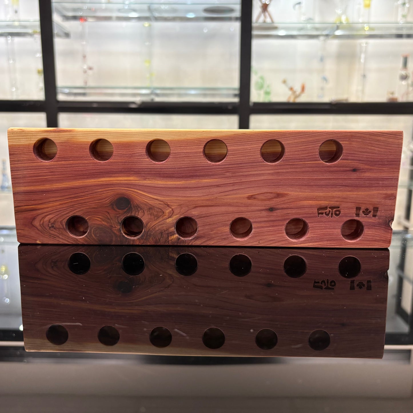 Futo 12 Hole 4" x 12" Horned Bowl Stand - 14mm Cedar