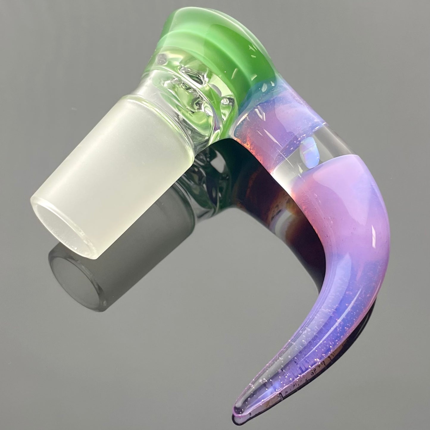 Green Belt Worked Stemline to Imperial + Bowl Set - Chromium & Pink Slyme w/ Opals