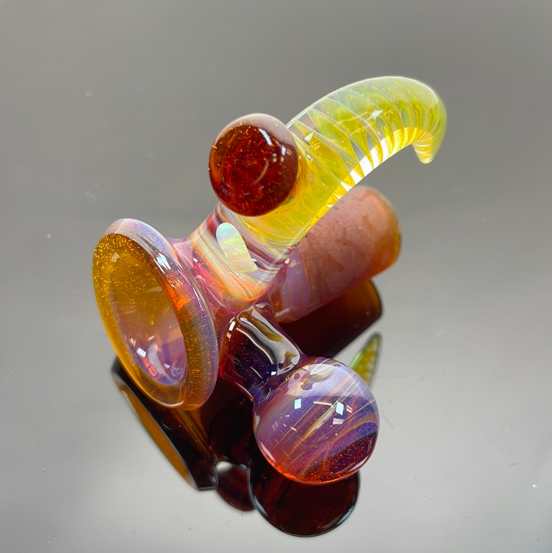 Jamms 18mm 4 Fully Worked Bowl - Pink Mai Tai w/ Opal, Cane & Marble