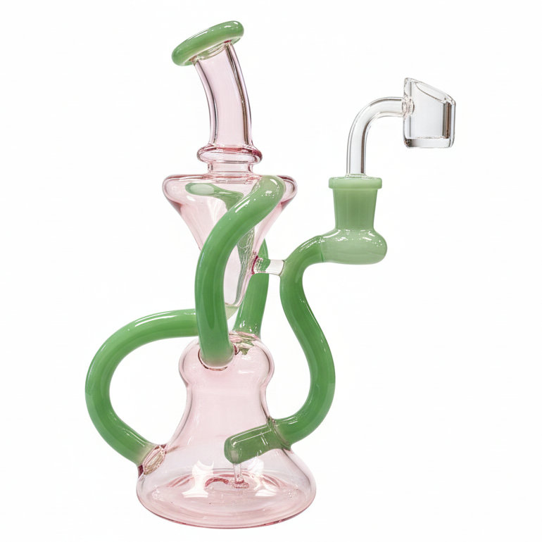 Plain Jane 8" 14mm Floater Recycler w/ Quartz Banger