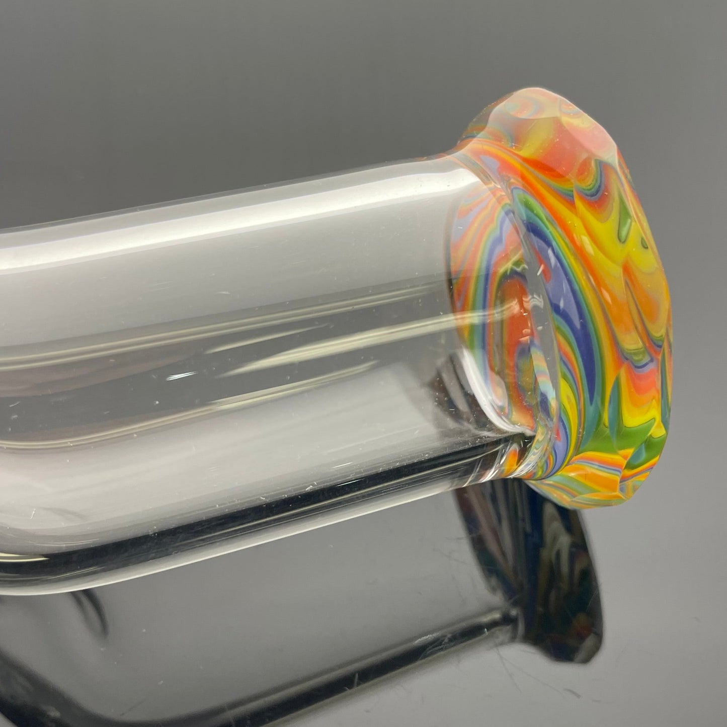 Blazed Worked Mini Pillar w/ Bent Neck & Hollow Foot - Wavy Gravy