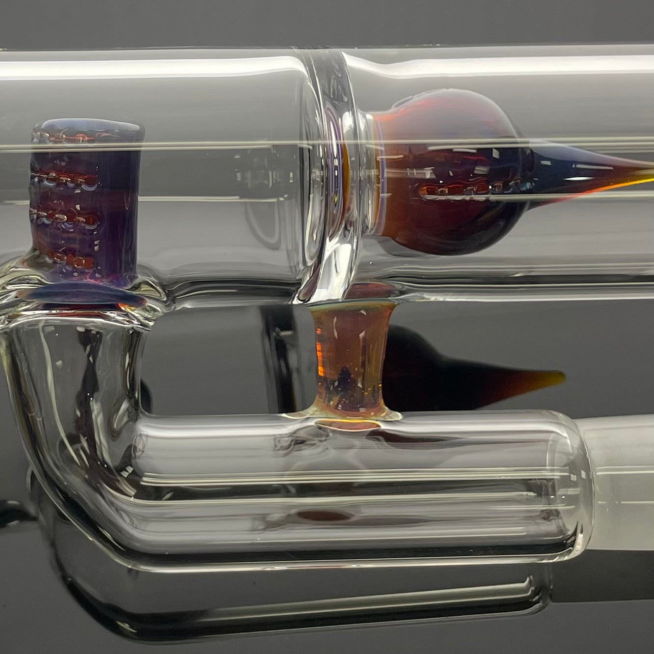 Green Belt Colour Accented Stemline Tube w/ Imperial & Hollow Foot - Amber Purple