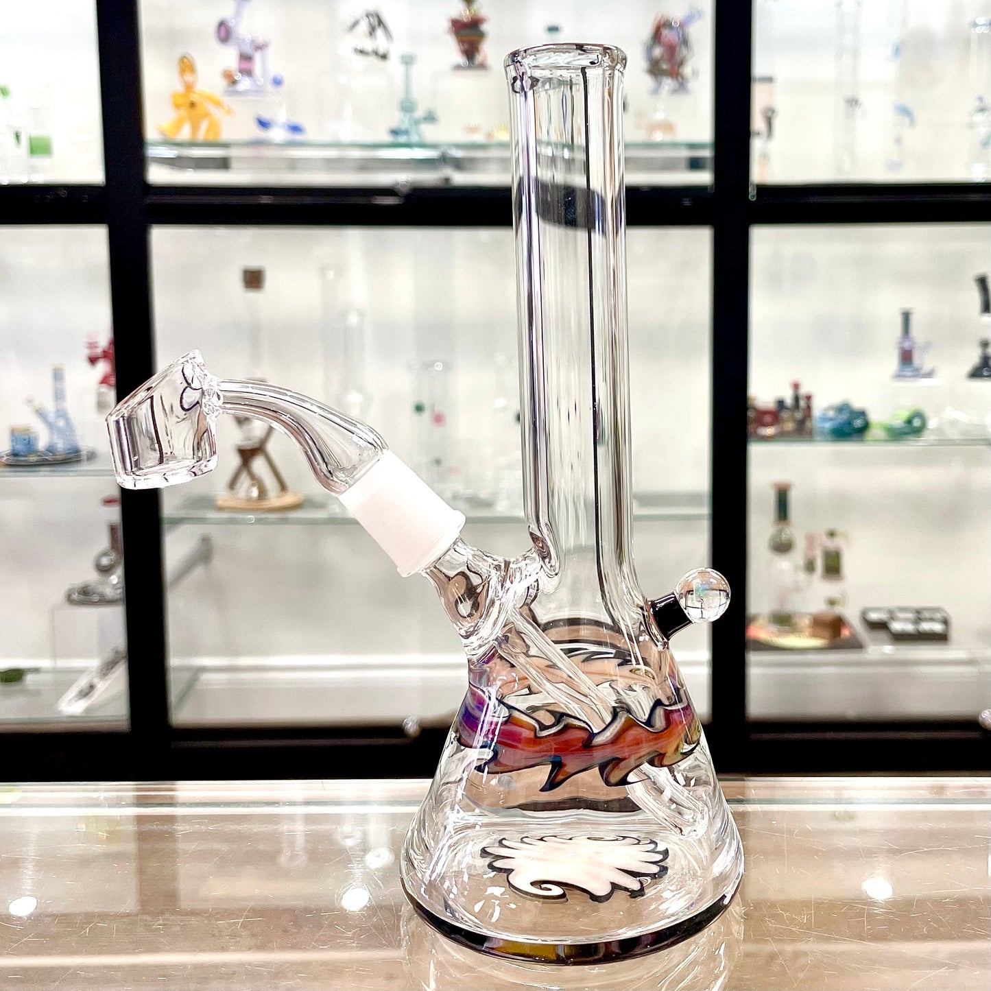 Tank Glass 14mm Wig Wag Mini Tube w/ Opal