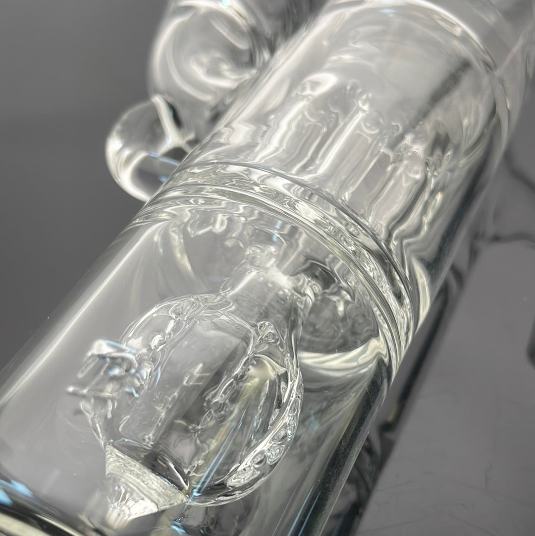 Blazed Pillar Ash Catcher 18mm 90 - Clear w/ Opal