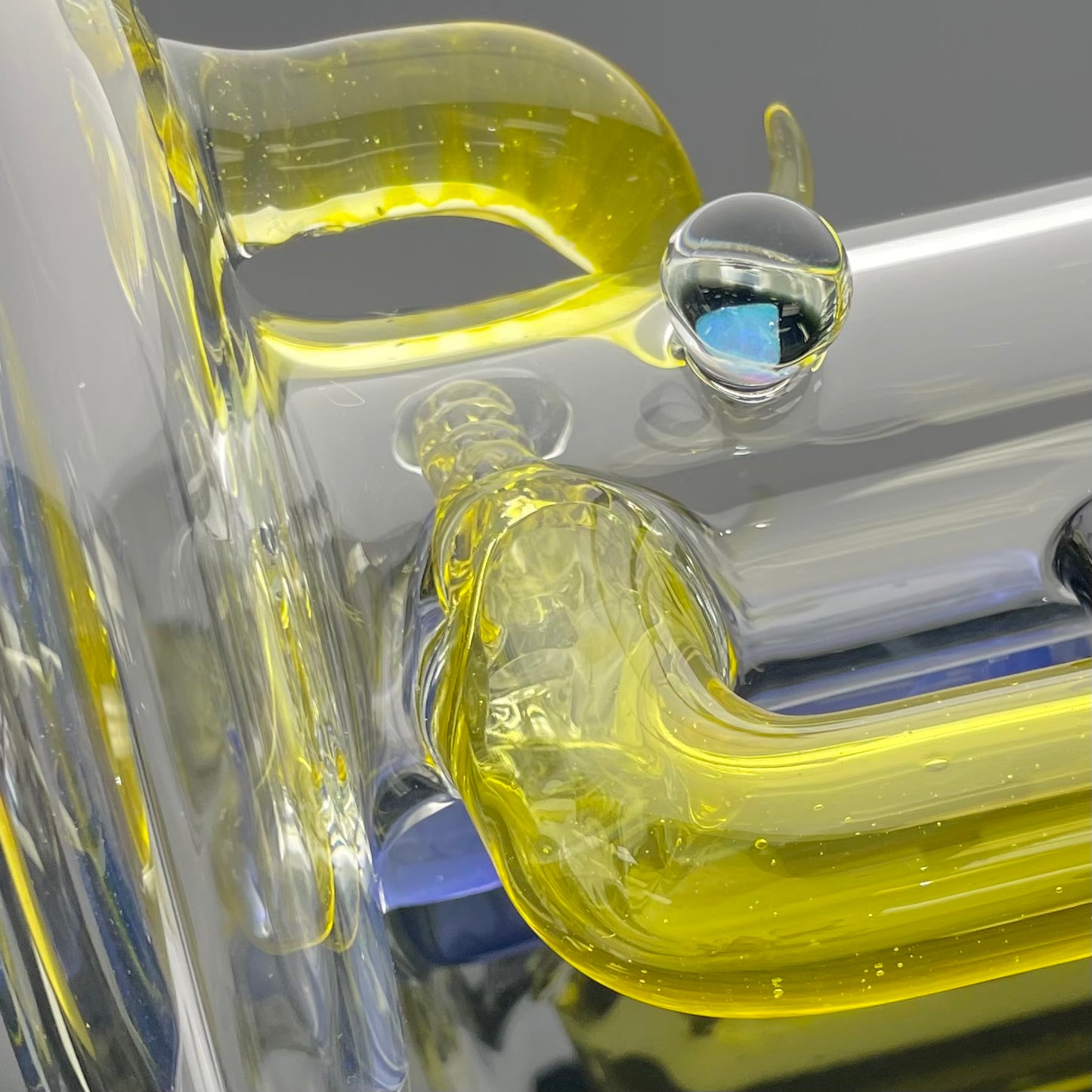 Titz Worked Double Bore Bent Neck Inline Tube w/ Hollow Foot