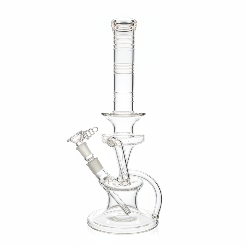 Red Heady Clear D.U.S.C. Recycling Tube w/ Lysergic Glass Art Downstem